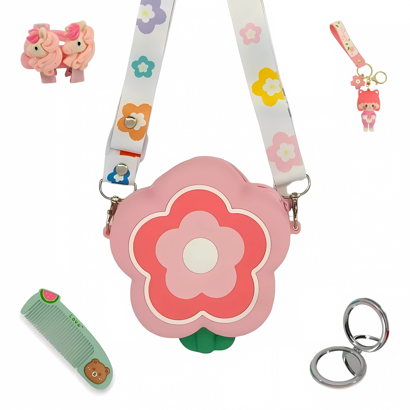 Silicone Flower Sling Mini Bag for Kids - Perfect Accessory for Little Fashionistas