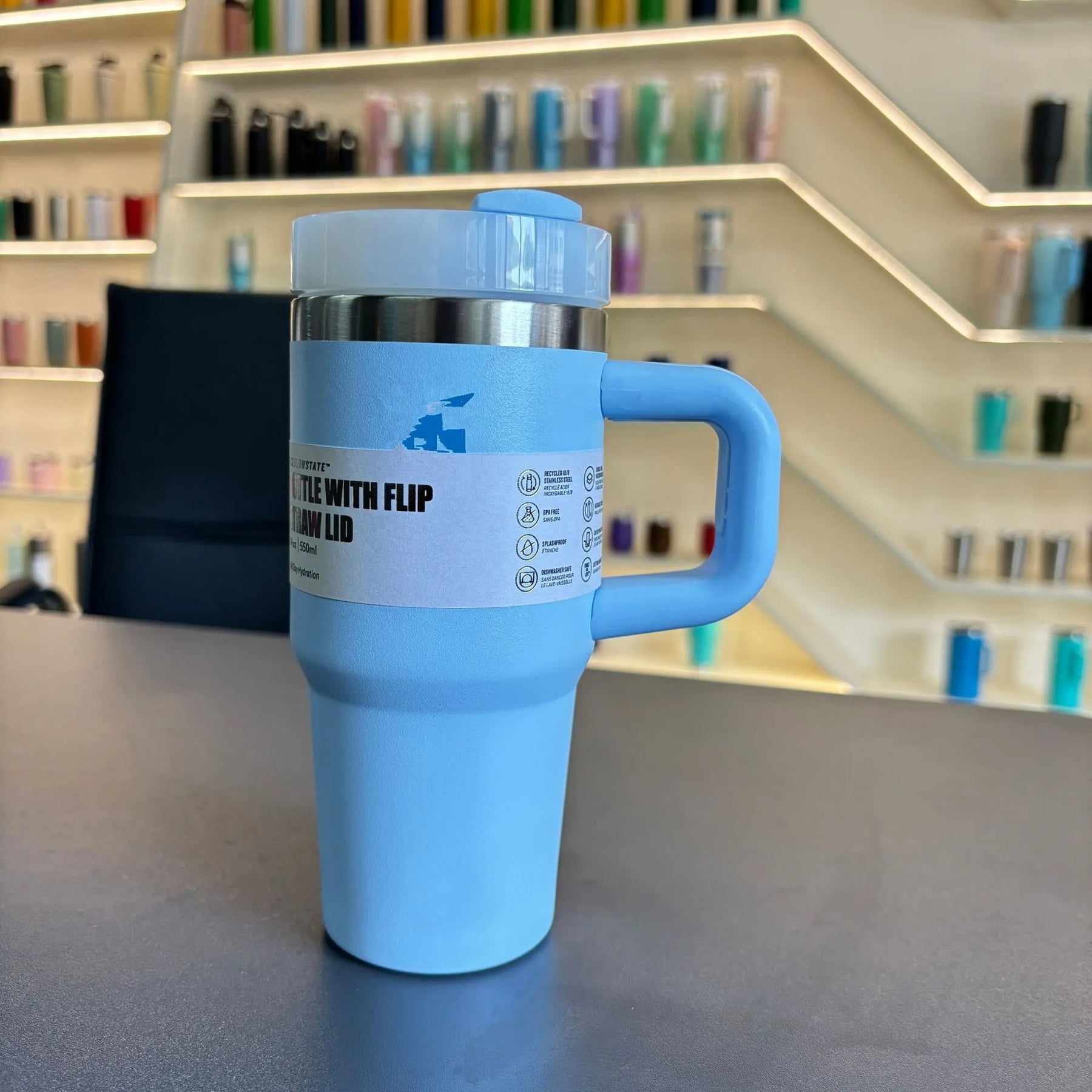 14oz Stainless Steel Insulated Mug with Handle – FlowState™ Lid