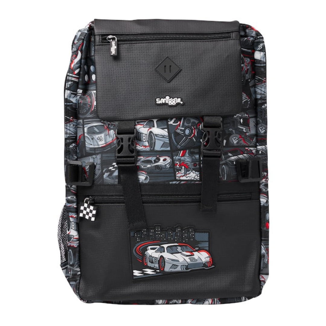 🏁 Smiggle Epic Adventures Foldover Attach Backpack – Racing Car Edition | Ages 3+