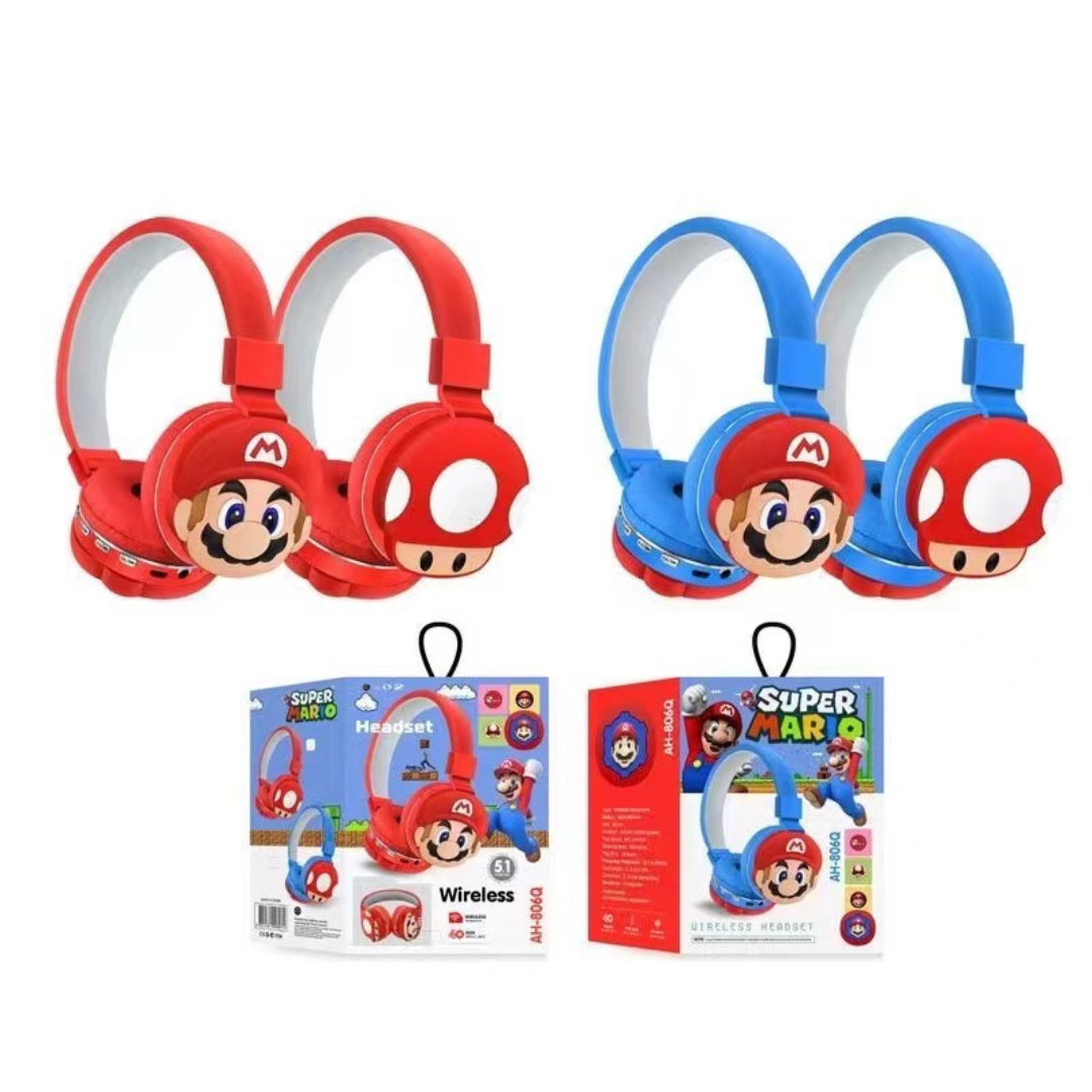 🎧 Super Mario Wireless Bluetooth Headset for Kids – Red & Blue Edition 🎮⭐