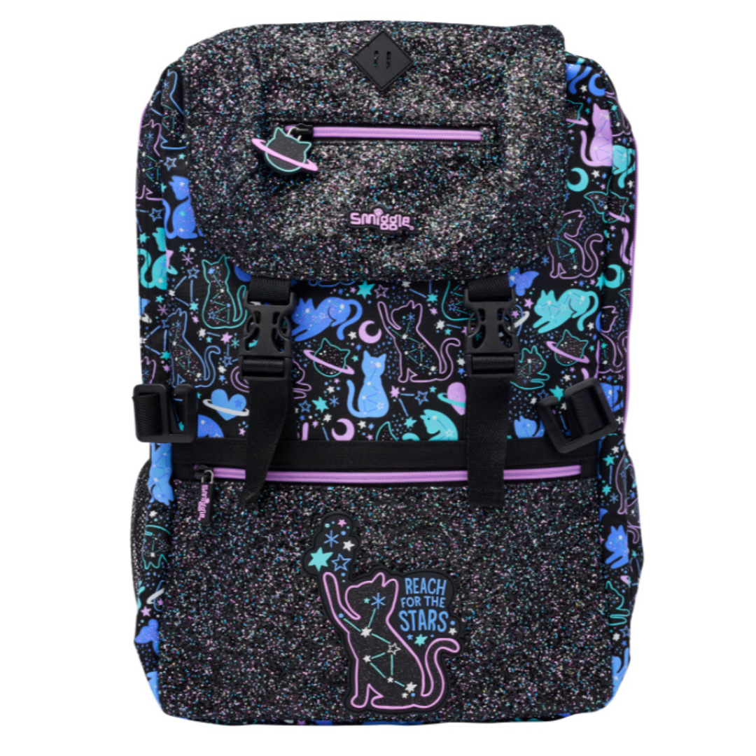 🐈⬛🌌 Smiggle “Wild Side Cat” Foldover Backpack | 22L