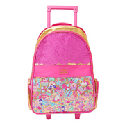 🎀✨ Smiggle All Stars Light & Roll Trolley Backpack – Gold & Pink Edition ✨🎀 | Approx. 18L