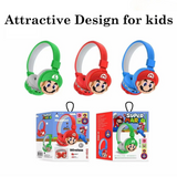 🎧 Super Mario Wireless Bluetooth Headset for Kids – Red & Blue Edition 🎮⭐