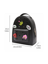 Silicone Jelly Mini Backpack – Small Size | Lightweight, Waterproof Bag for Women, Boys & Girls | Pool, Beach, Gym Use | Customizable with Charms | Easy to Clean (Black)