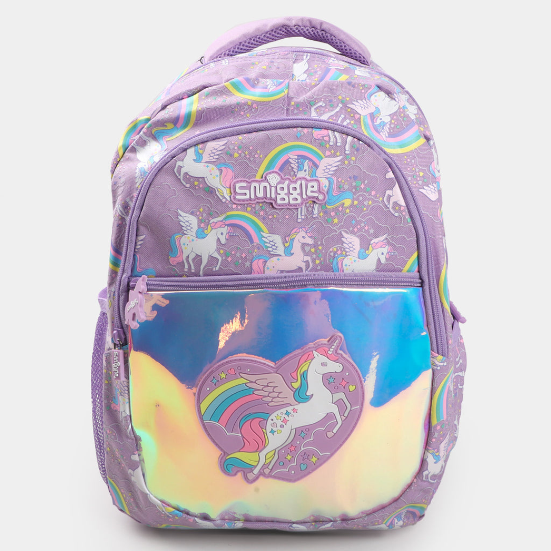🎒🦄 Smiggle® Heart Shape Unicorn Classic Backpack | Approx. 17L | 17.5 Inches | 3Y+ 💖🌈
