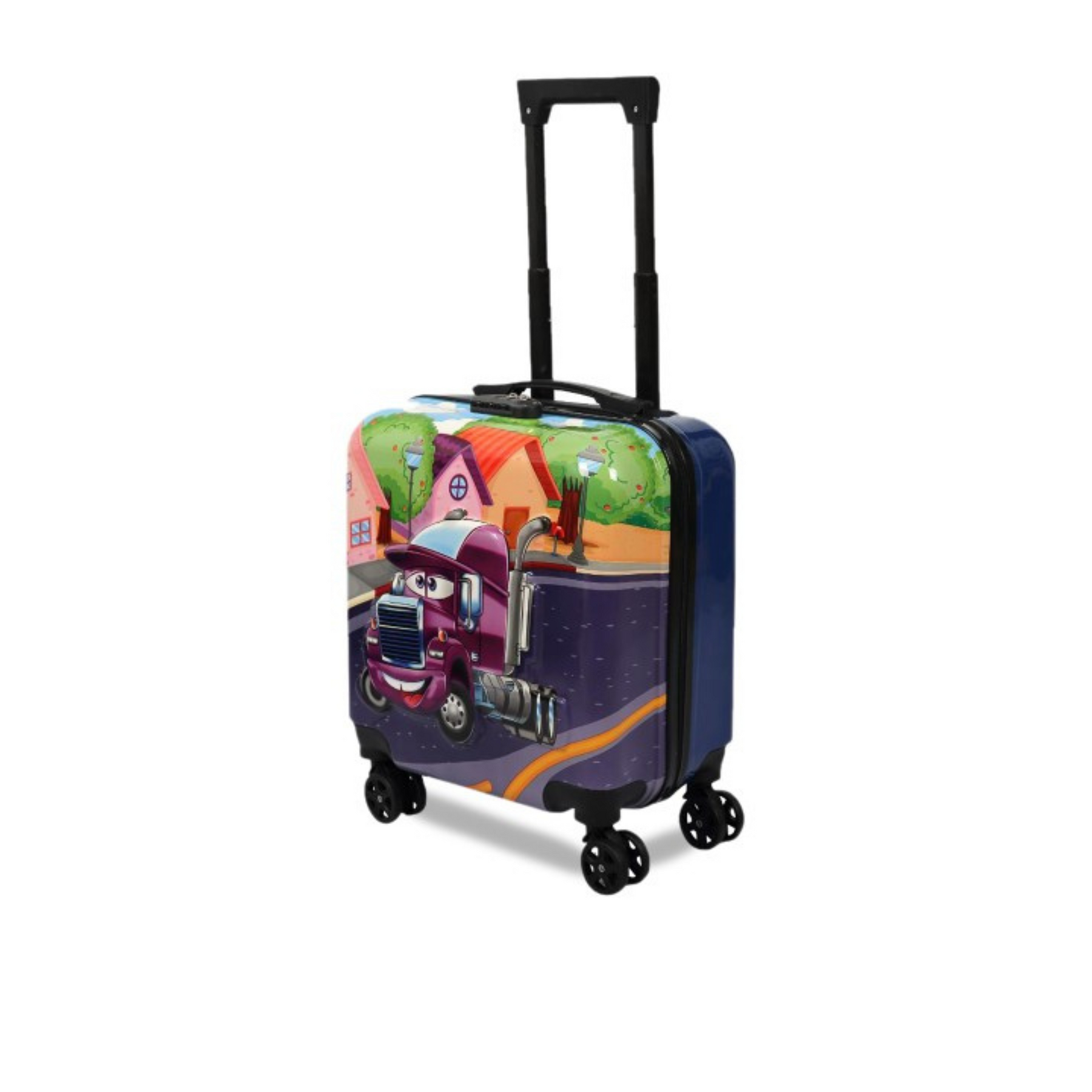 Trendy Kids Truck Cartoon Printed Hard-Sided Cabin Trolley Bag