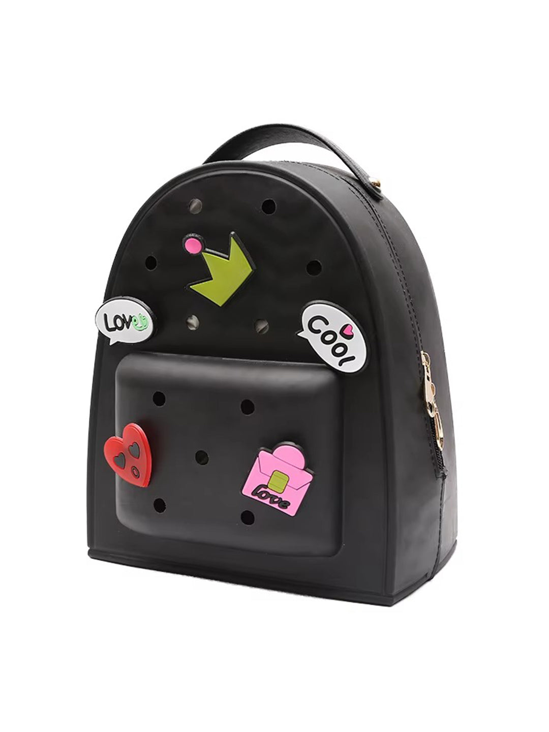 Silicone Jelly Mini Backpack – Small Size | Lightweight, Waterproof Bag for Women, Boys & Girls | Pool, Beach, Gym Use | Customizable with Charms | Easy to Clean (Black)