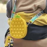 Pop It Pineapple Shape Silicone Sling Bag for Girls - Fidget Toy & Bag