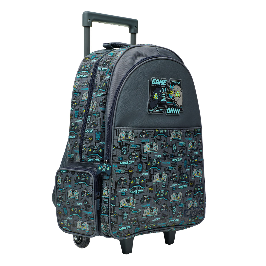 🎮✨ Smiggle Epic Adventures Light & Roll Trolley Backpack – Game On Edition ✨🎮 | Approx. 18L