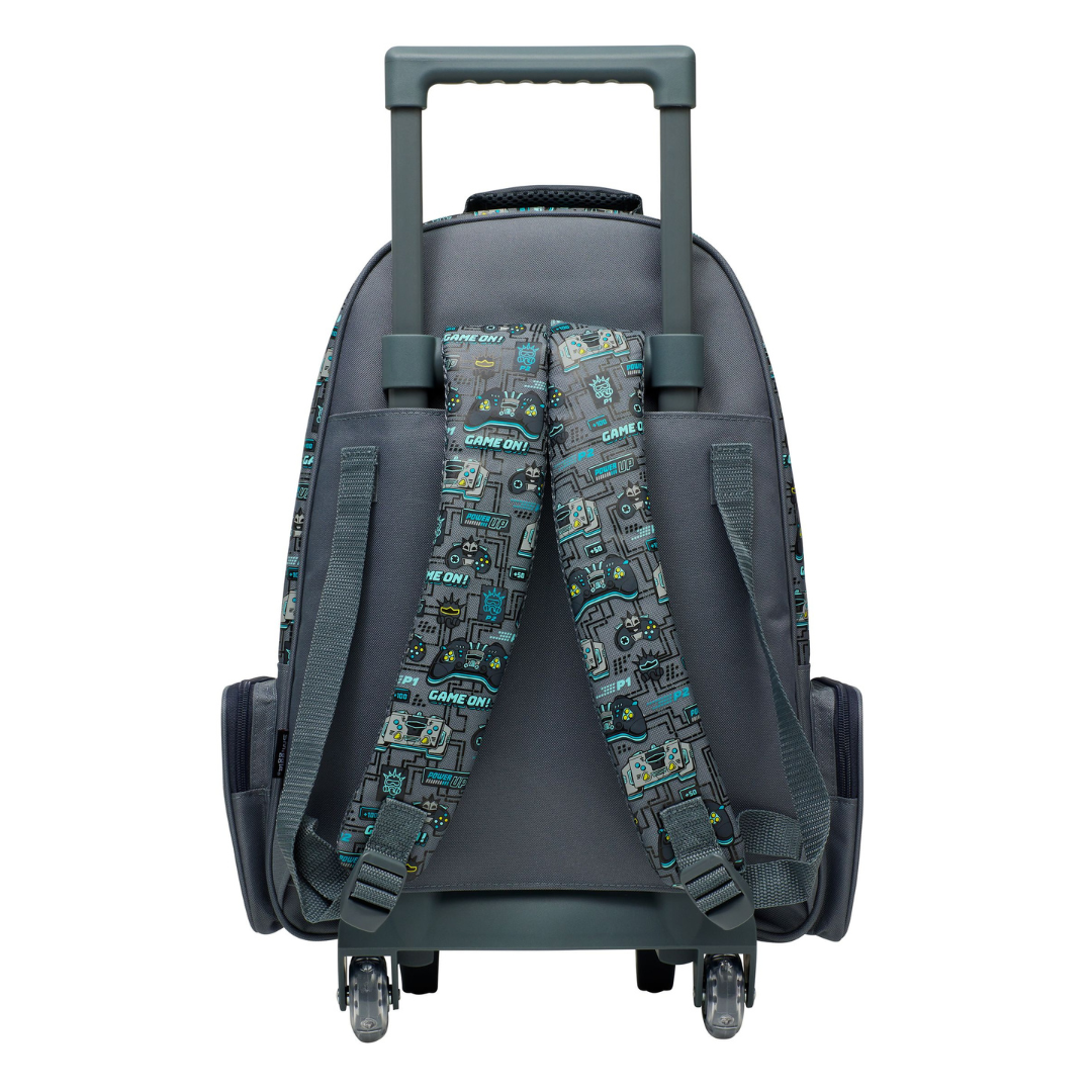 🎮✨ Smiggle Epic Adventures Light & Roll Trolley Backpack – Game On Edition ✨🎮 | Approx. 18L