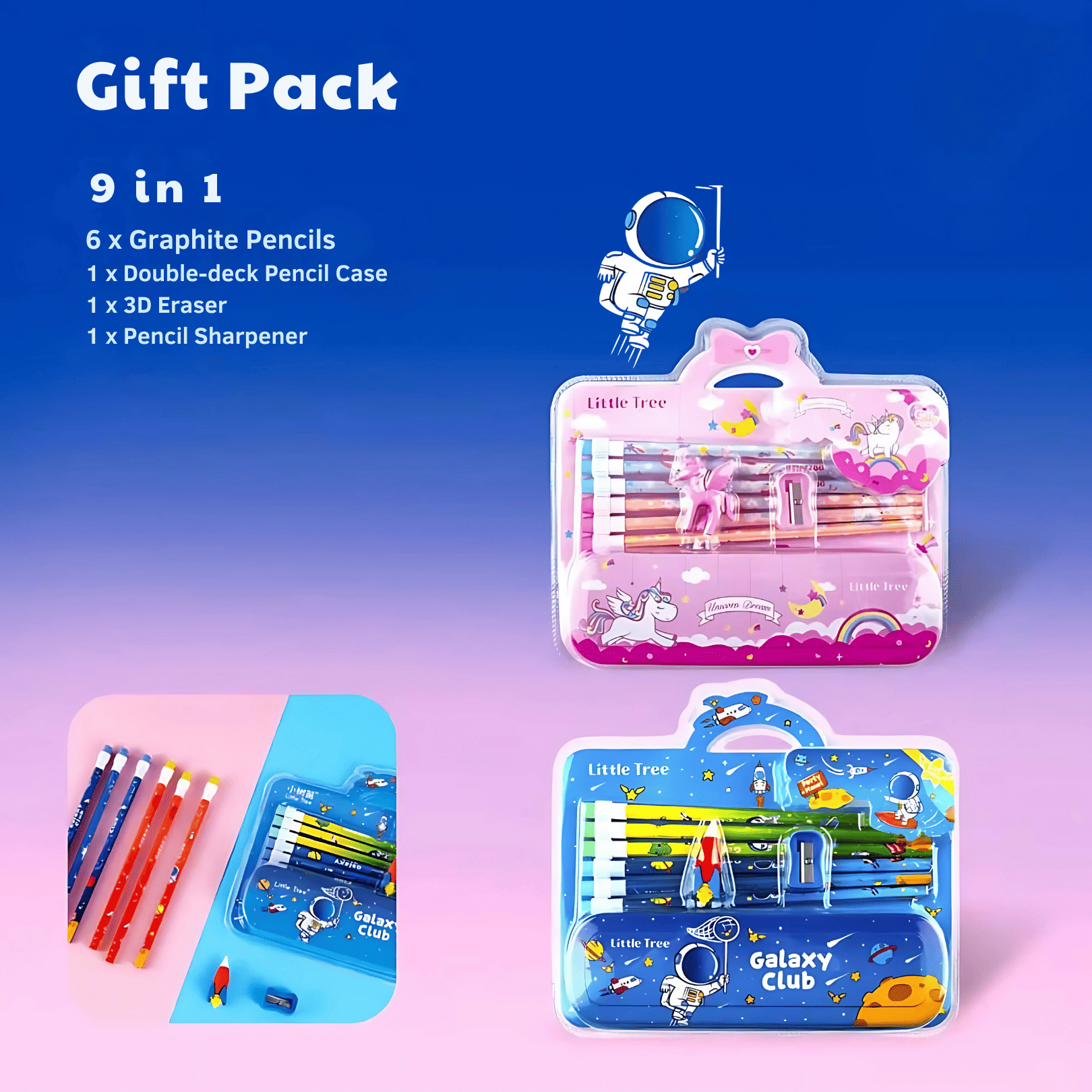 Space & Unicorn Themed Stationery Set