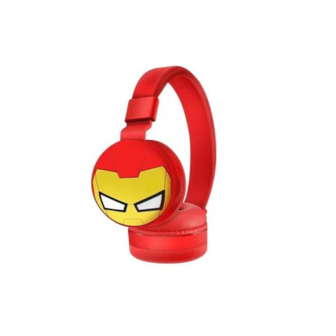 🎧 Iron Man Wireless Bluetooth Headset for Kids – Red & Gold Edition 🦸♂️🔥