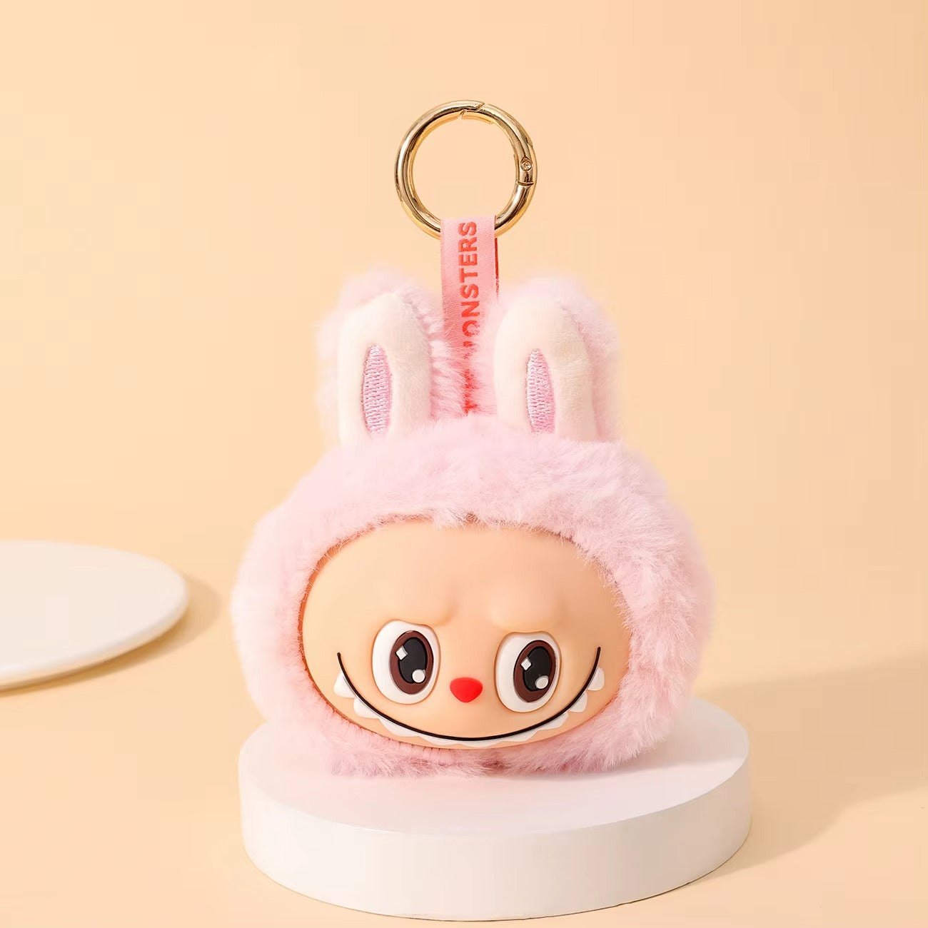LABUBU Monsters Mugshot Keychain Plush | Labubu Furry Keychain | Cute & Fluffy Collectible Charms