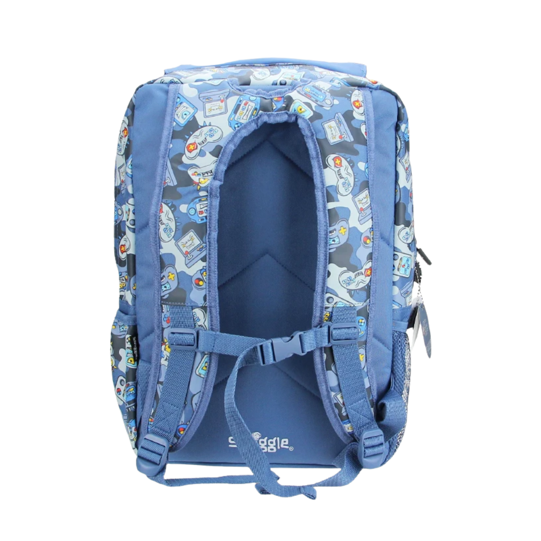 🎮 Smiggle Foldover Backpack – Video Games Blue Edition | 18" | Ages 3+