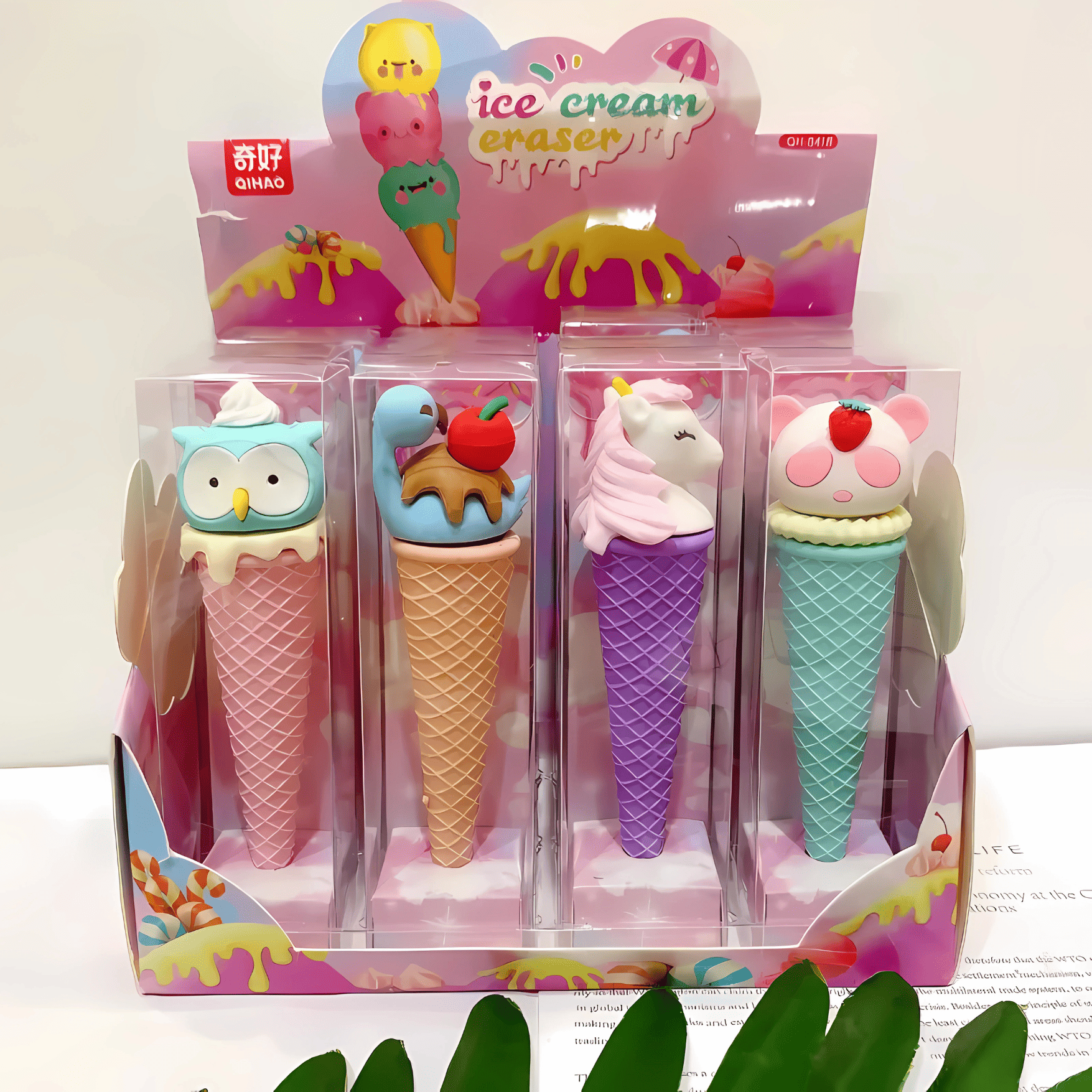 Ice Cream Cone Erasers Set For Kids- 2 Pieces
