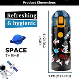 Water Bottle With Sipper Space Design Theme For Kids Anti-Leak Astronaut Kids 600 ml Bottle - Pack of 1