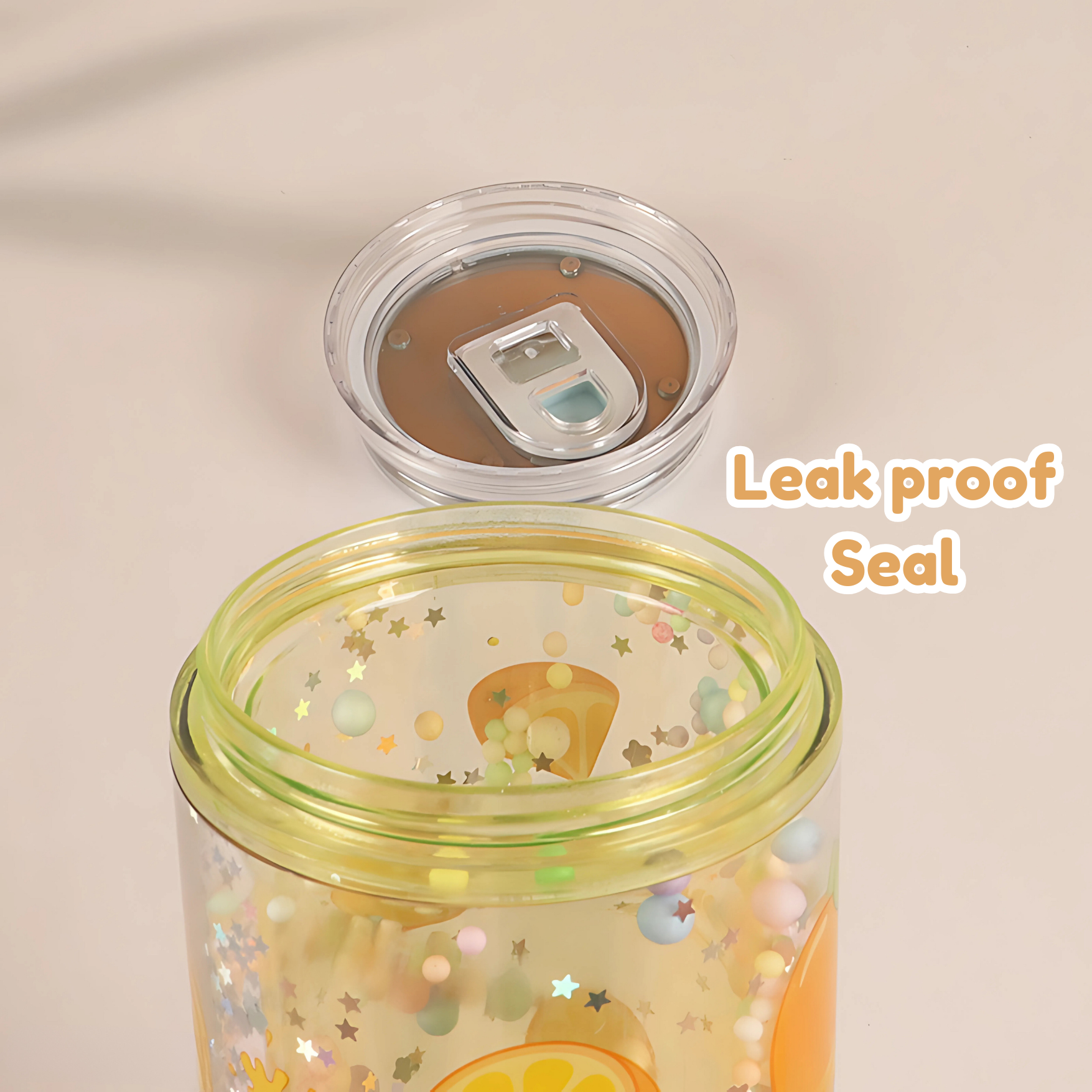 Transparent Plastic Water Bottle with Lid and Rope – 240ml - Pack of 1