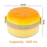 Burger Shaped Plastic Lunch Box for Kids