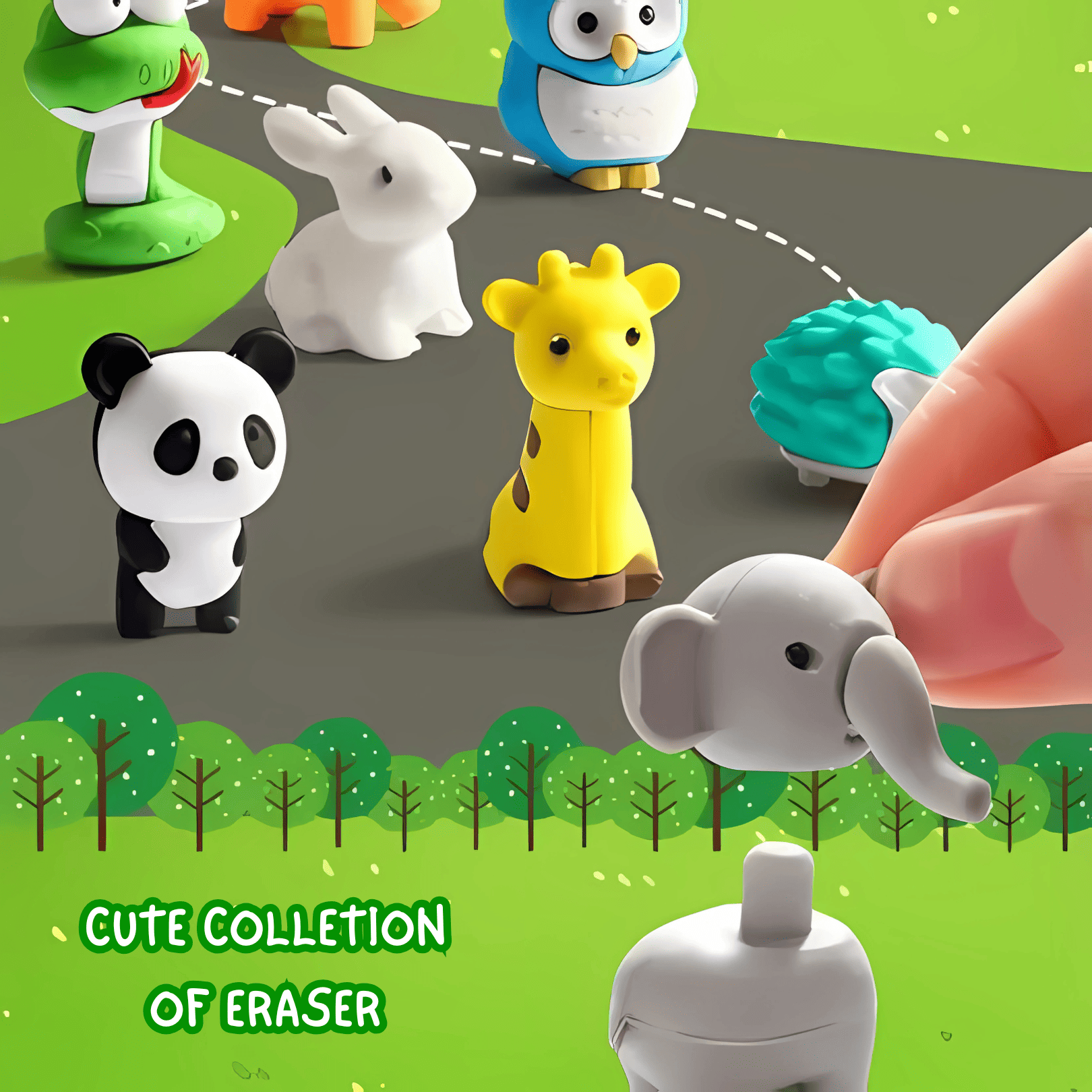 3D Unique Themed Pencil Erasers Set For Student