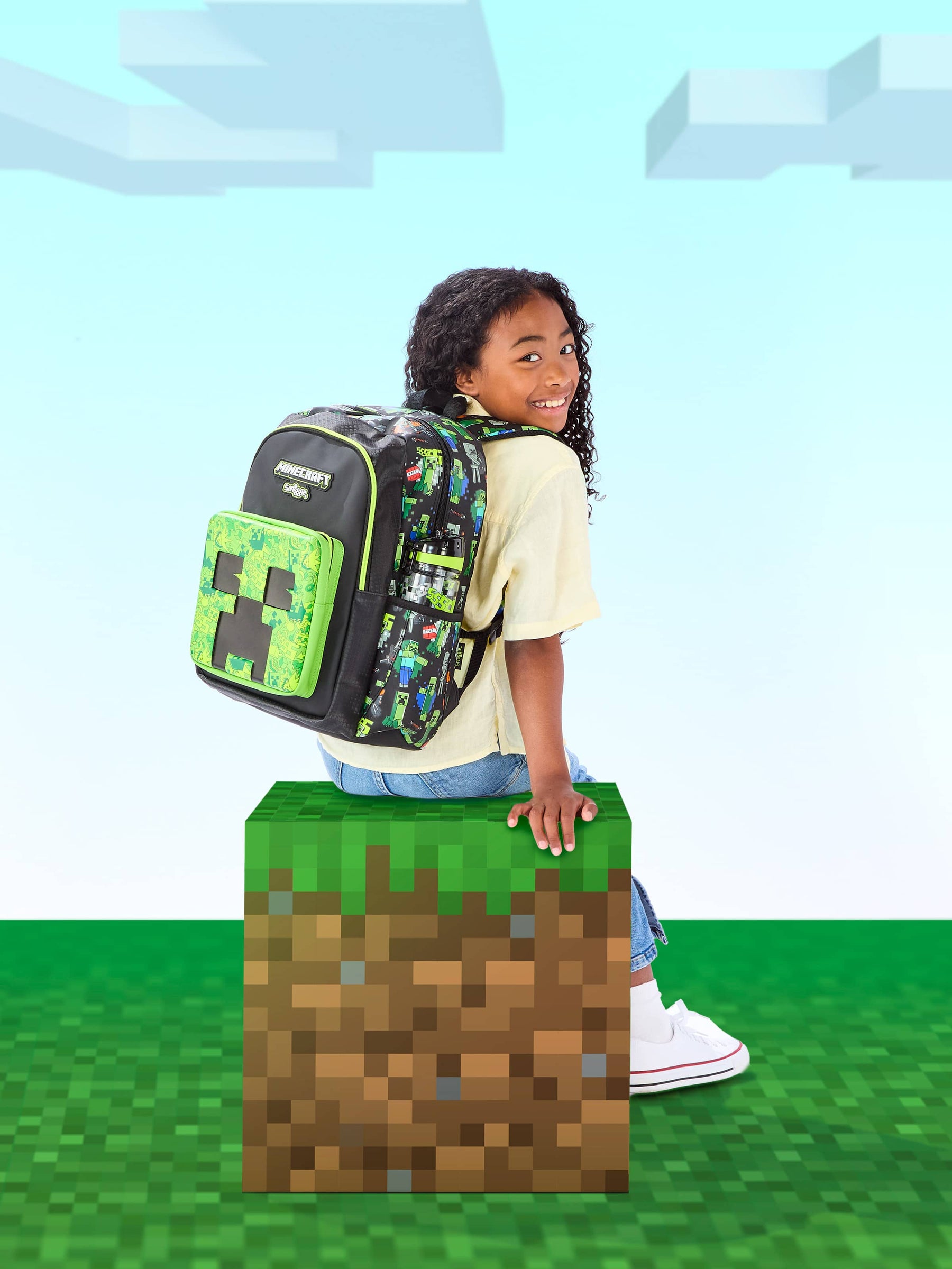 🟩🛠️ Minecraft x Smiggle® Classic Backpack | Approx. 19.6L | 42cm | Limited Edition 🎒🌍
