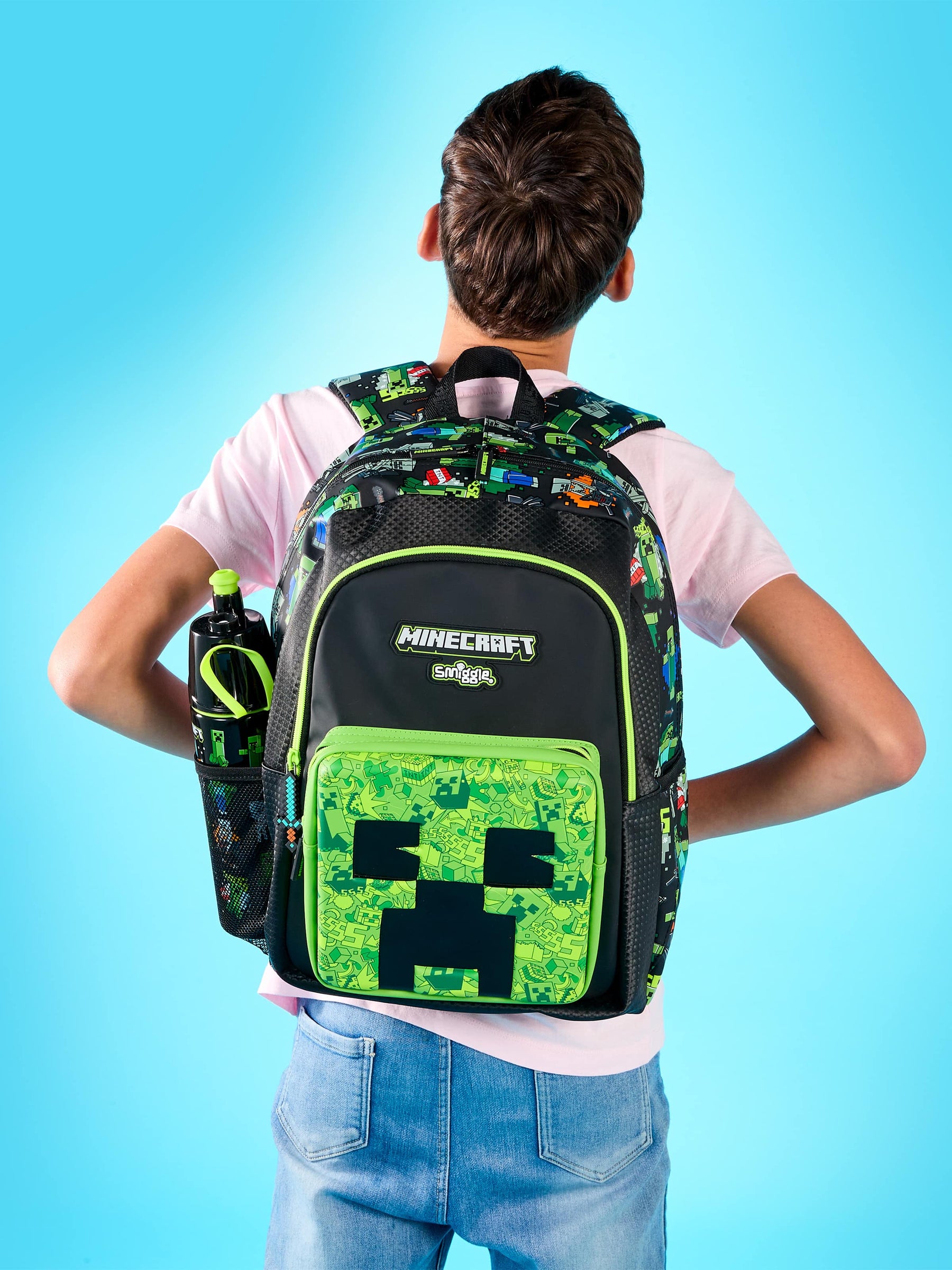 🟩🛠️ Minecraft x Smiggle® Classic Backpack | Approx. 19.6L | 42cm | Limited Edition 🎒🌍