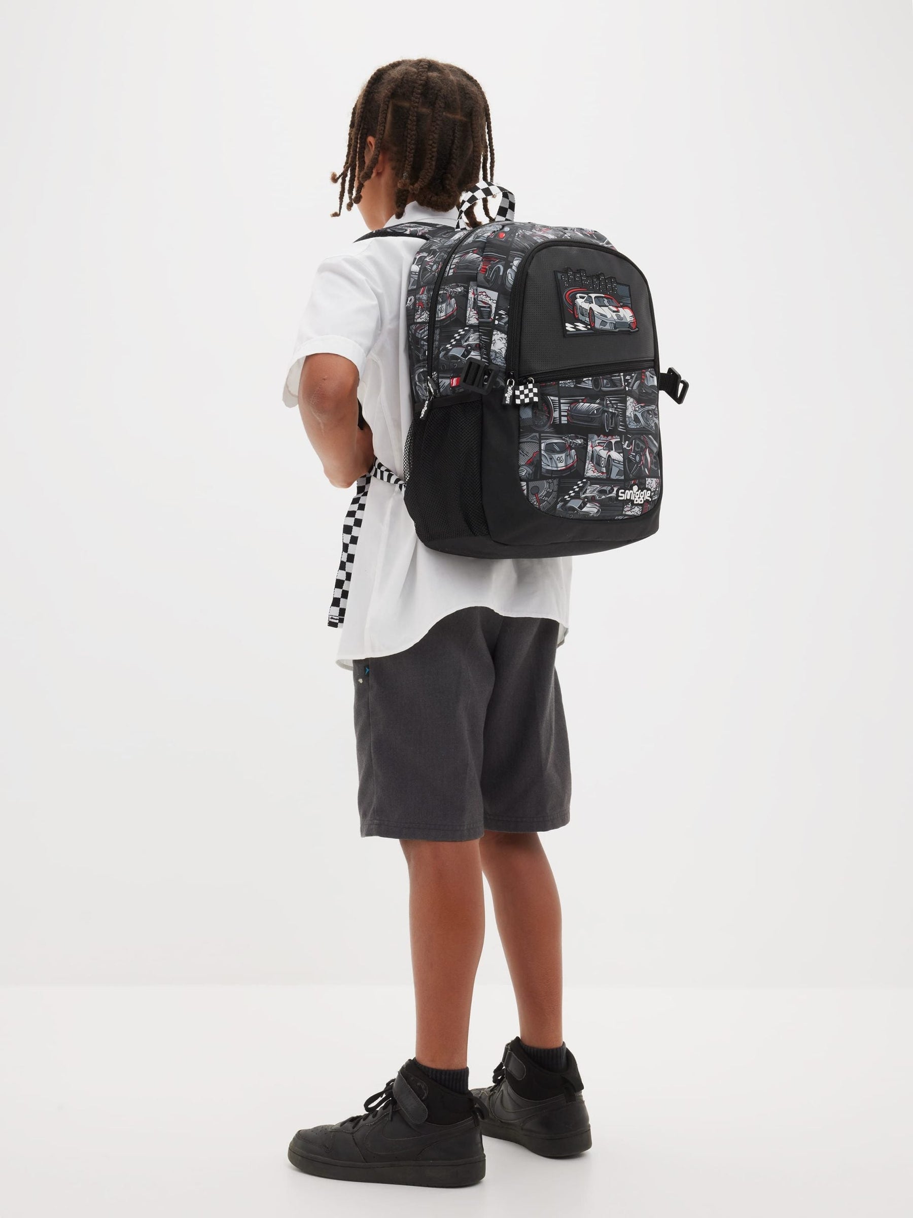 🖤🏎️ Smiggle® Sport Car Limitless Classic Attach Backpack | Approx. 17.8L | 42cm | 3Y+ 🚦💼