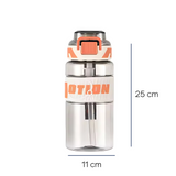 800ml Water Bottle with Straw, Push Lock Lid & Adjustable Strap - Pack of 1