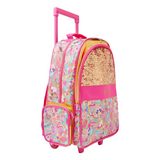 🎀✨ Smiggle All Stars Light & Roll Trolley Backpack – Gold & Pink Edition ✨🎀 | Approx. 18L