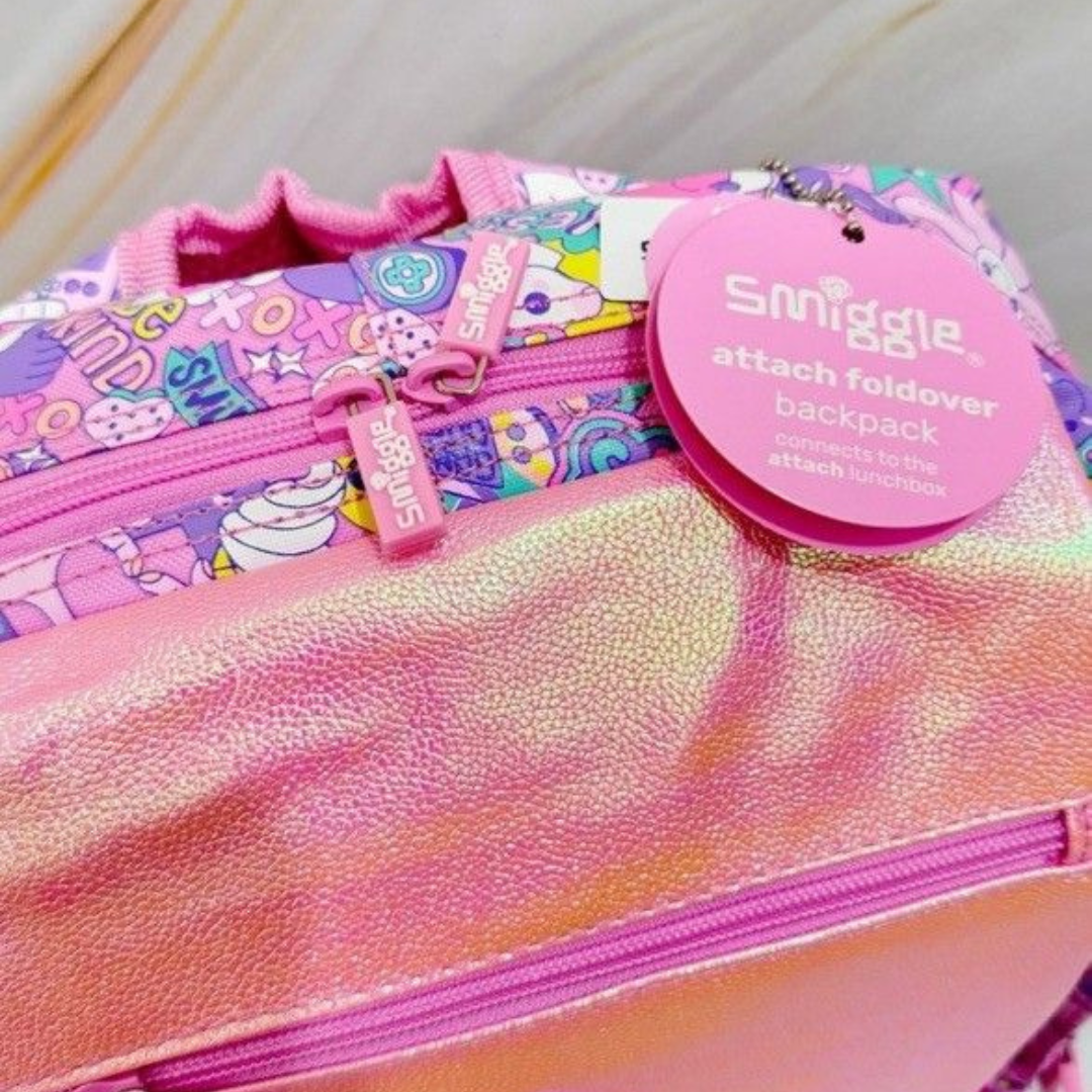 🌸 Smiggle Epic Adventures Foldover Attach Backpack – Flower Power Edition | Ages 3+