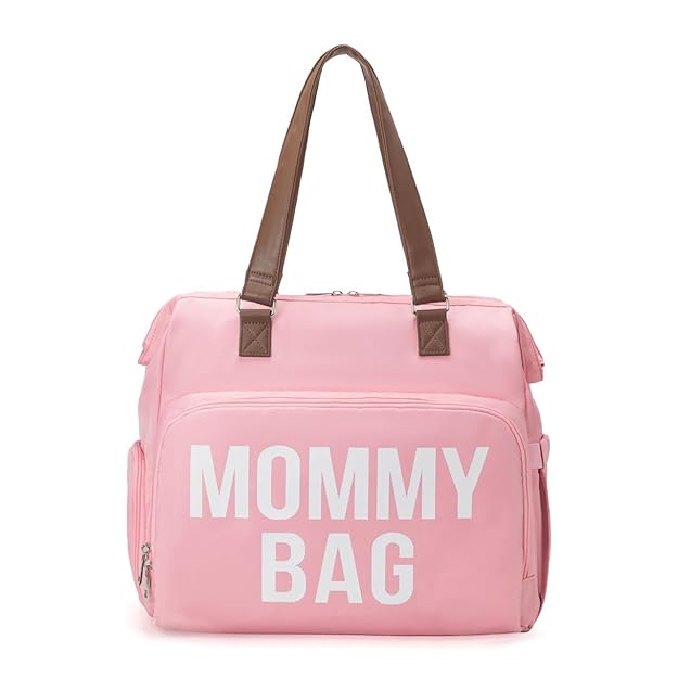 Waterproof Multi-functional Compact Mommy Bag | Pink Color | Stylish & Spacious Diaper Bag Backpack