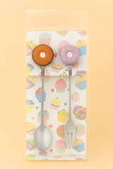 Cute Cupcake Handle Spoons – Set of 2 | Decorative Mini Dessert Spoons for Kids & Gifting