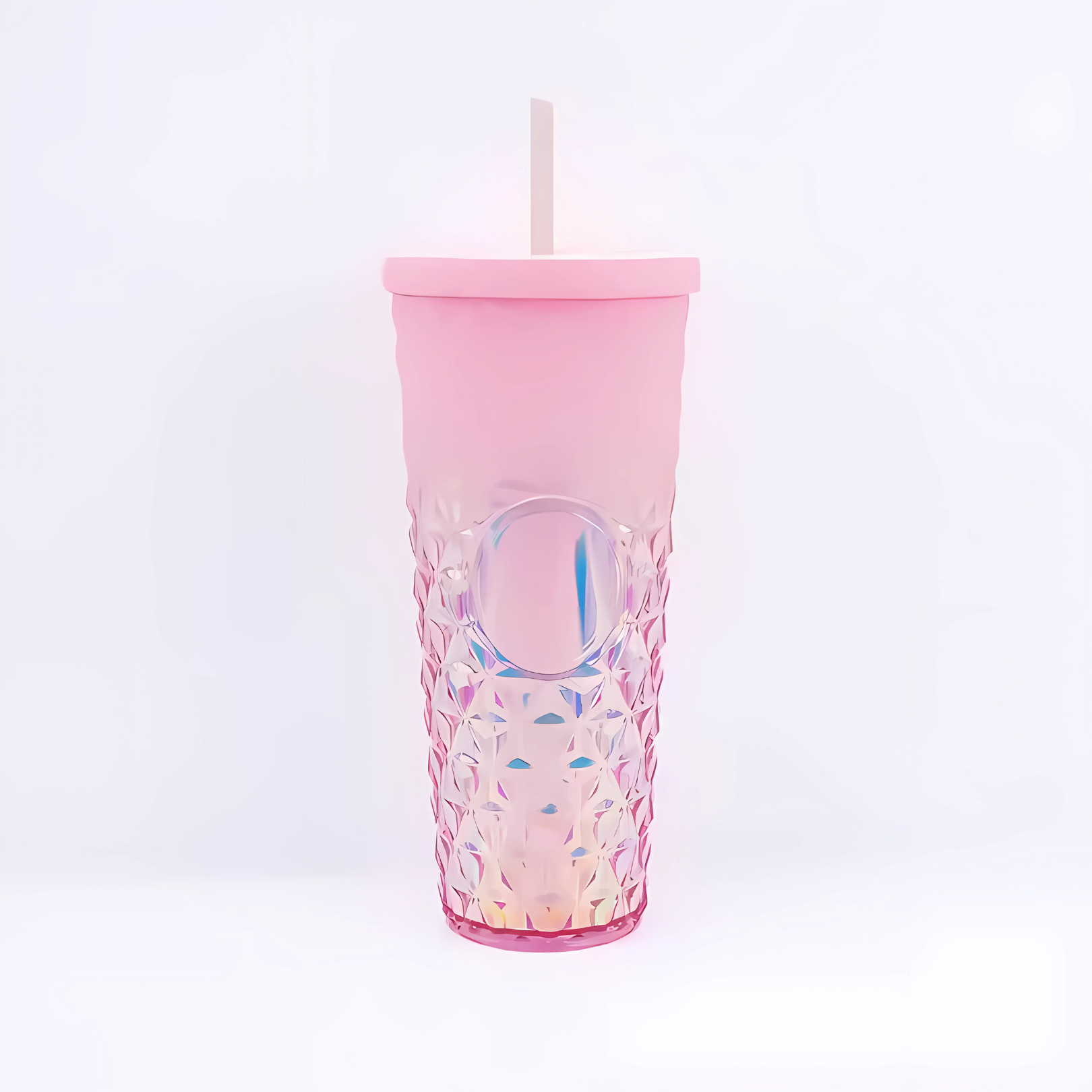 Studded Embossed Water Bottle with Straw - 720ml - Pack of 1