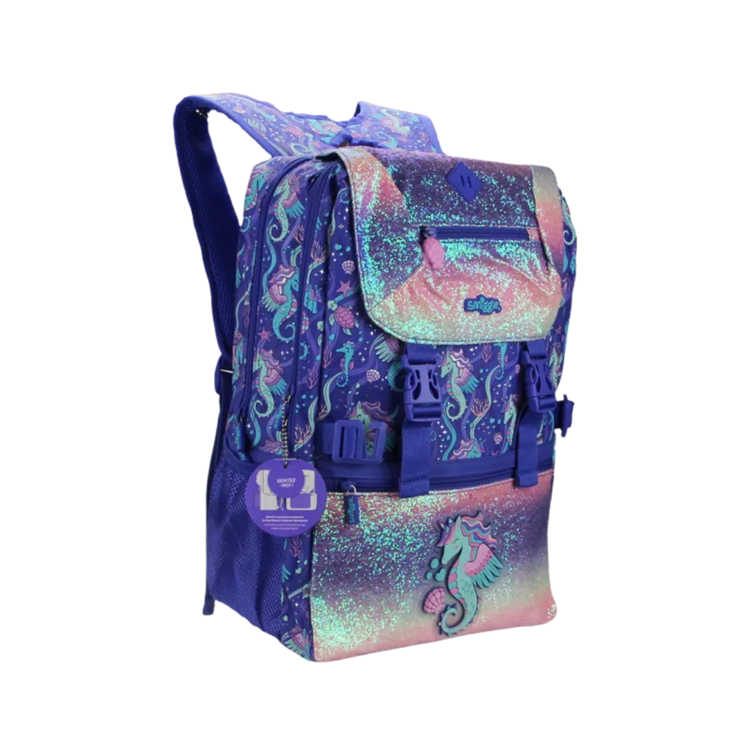🦄 Smiggle “Seahorse Unicorn” Foldover Backpack – Limitless Collection | 22L