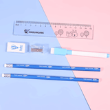 Double Layer Metal Pencil Case With Stationery Set For Kids (Pack of 1)