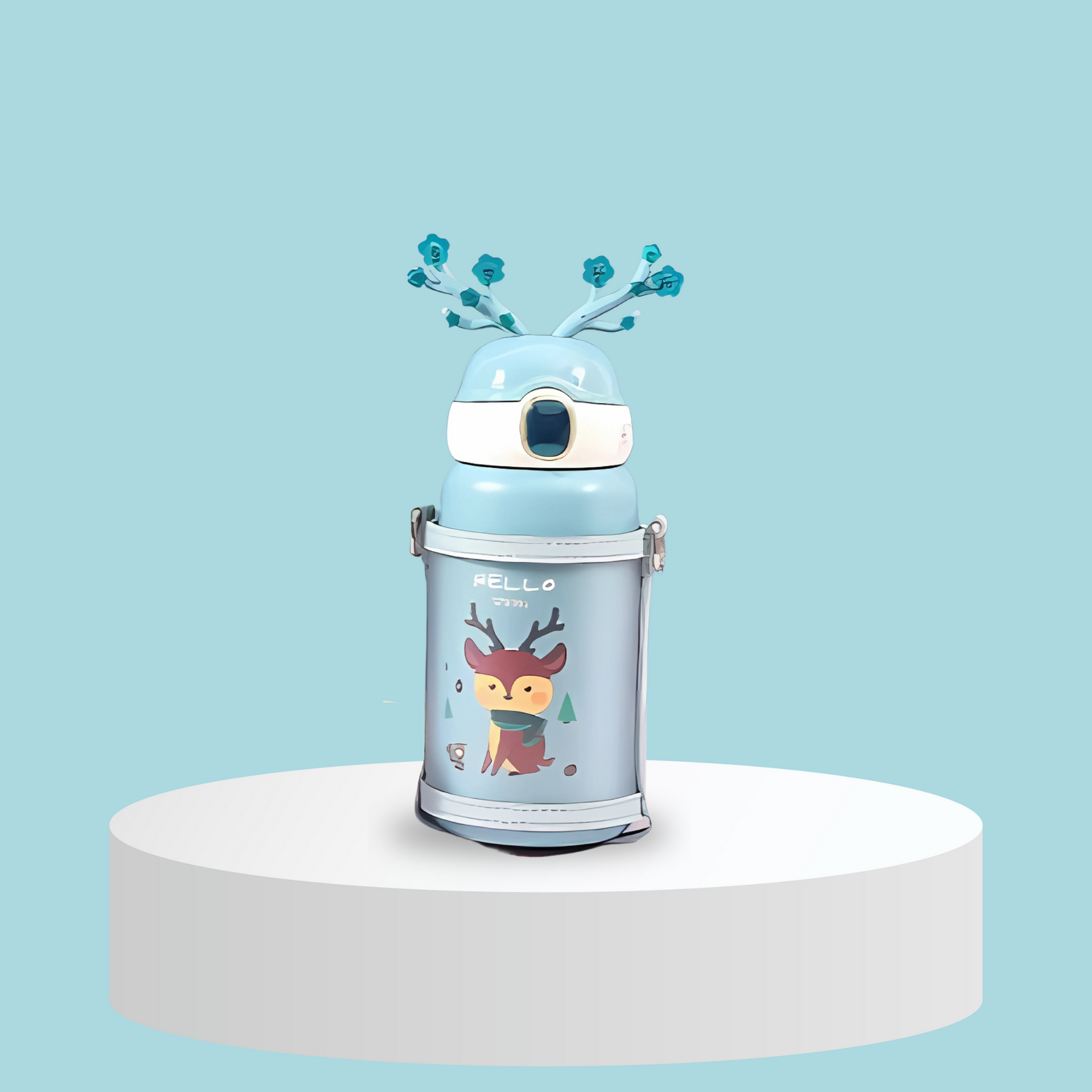 Stylish and Elegant Water Bottle with Vacuum Insulation - Reindeer Shaped (550ml) - Pack of 1