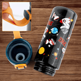 Water Bottle With Sipper Space Design Theme For Kids Anti-Leak Astronaut Kids 600 ml Bottle - Pack of 1
