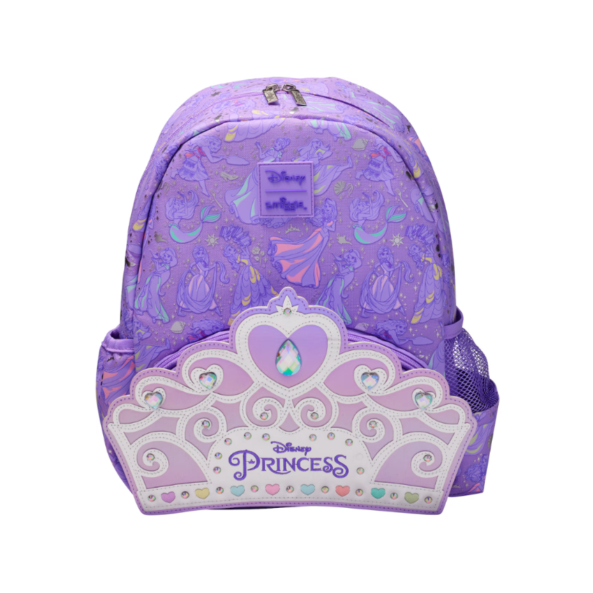👑✨ Smiggle x Disney Junior Princess Hoodie Backpack – Lilac | Approx. 13.5L Capacity | 14.4 Inches | 3Y+