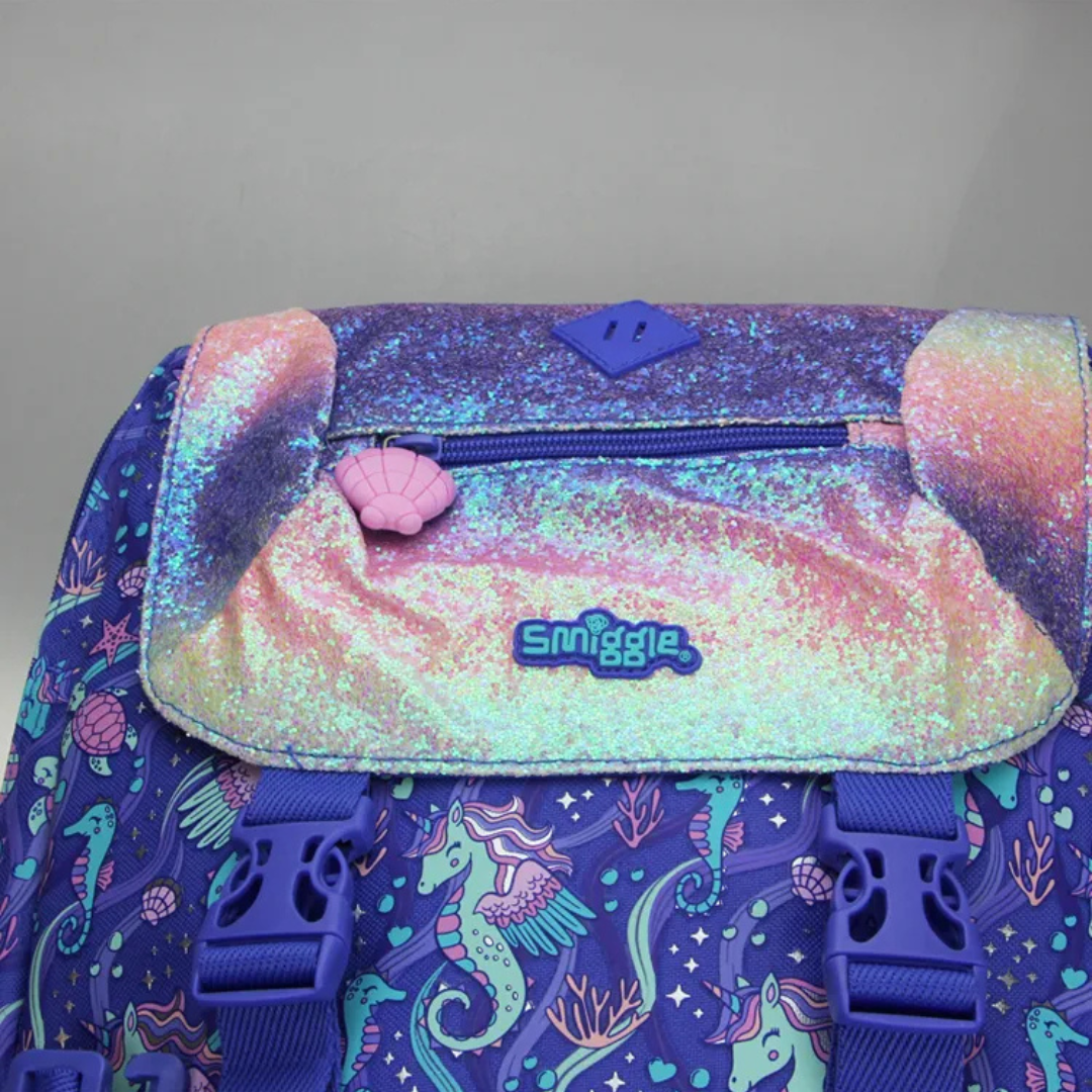 🦄 Smiggle “Seahorse Unicorn” Foldover Backpack – Limitless Collection | 22L