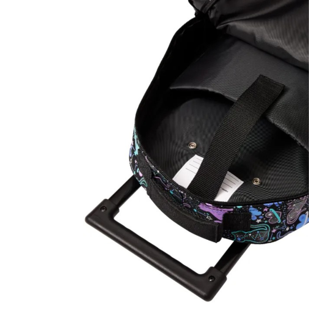 🐾 Smiggle All Stars “Wild Life Black Cat Glitter” Light & Roll Trolley Backpack – Approx. 18L