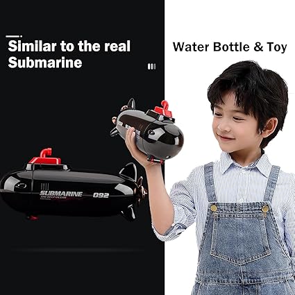 Submarine Shaped Water Bottle with Straw – 380ml - Pack of 1
