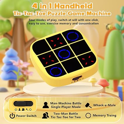 ๐ฎ 4-in-1 Electronic Tic Tac Toe Bolt Game โ Portable Handheld Puzzle Console ๐