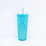 Studded Embossed Water Bottle with Straw - 720ml - Pack of 1