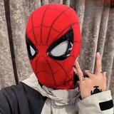 SpiderVision Luxe Mask | Red Color | Spider-Man Mask with Moving Eyes for Realistic Cosplay