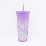 Studded Embossed Water Bottle with Straw - 720ml - Pack of 1