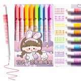 Plastic Double-Head Roller Marker Pen Set - 8 Pieces