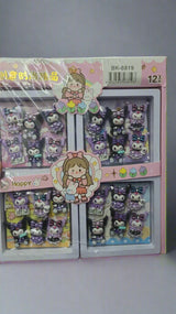 Panda and Kuromi and Capybara Charms | Kuromi & Goth Vibes Hair Accessories Set | Kawaii Bunny & Ice Cream Resin Charms Set
