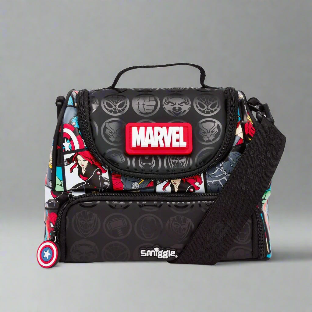 Smiggle Stylish Kids Lunch Box Bag | Double Layer, Insulated & Leakproof Tiffin for Boys & Girls | Cartoon Printed Lunch Carrier (Spiderman, Barbie, Hello Kitty, Marvel, Minecraft, Unicorn)