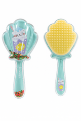 Summer Splash Shell Glitter Hairbrush Collection | Beach Ready Detangling Brushes - Summer Vibes Edition | Sparkling Seashell Hairbrushes for Sunny Days