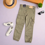 Kids' Khaki Joggers with Two Side Pockets