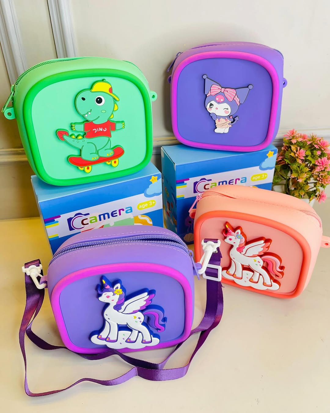 Multicolor Silicone Sling Bag – Stylish & Kid-Friendly! 🎒✨